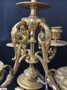 Pair of Bronze Renaissance 4 Arm Candelabras 24" Tall