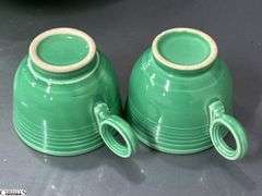 18pcs Fiesta Green Dishes - Charger Platter, Plates, Saucers, Bowls, Cups, 2 Pint Pitcher- 14" of largest