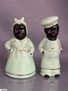 Black Americana Salt and Pepper Shakers, Tallest 5"