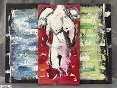 3 Paintings on Canvas By Alummoa Zumigo, Largest 15x27"