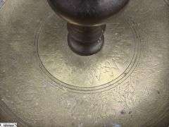 Pair of Brass Candle Sticks With Drip Trays 37"