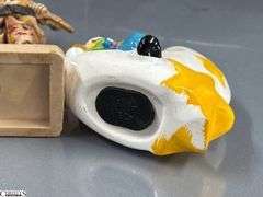 Clown Collectibles, Italy Harlequin Composite, Marked Japan and Taiwan, Tape Dispenser, Troll, Banks, Bell, Music Boxes