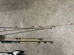 4 Fishing Poles, and Holder