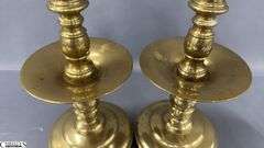 4 Brass Candle Sticks, Victorian Push Up Style Tallest 11.5"