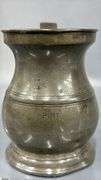 4 J. Abbot Pewter Tankards Some Dents, Tallest 6"