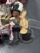 Mini Hats, Shoes, Hat Holders, Naughty Nodder Girl Ashtray, Ladies Dress and Purse Collectibles
