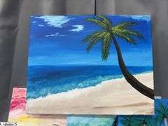 10 Painting Party Canvases Beach Scenes Mostly Each Measures 16x20"