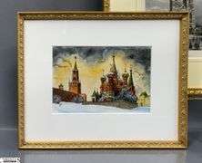 3 Pcs Framed Artwork Prints, St Basil's Cathedral, Bern Cathedral, and Westminster Abbey, See Photos, Largest 13.5"x16"