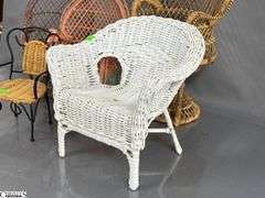 Vintage Wicker Doll Chairs Tallest 17"
