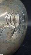 Marked Sterling 3 1/2 Pint Pitcher Monogrammed 7" Tall