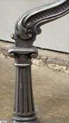 Pair of Polished Pewter Three Footed Candle Holders 48" Tall