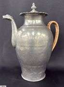 Pewter Pitcher, Woven Accent Handle, Has Mark 12" Tall
