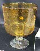 Seeded Amber Colored Glass Sconces and Royal Limited Candle Garden In Box, Pair Measures 7x9" Tall