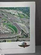 Indianapolis Motor Speedway 40" X 13.5" Areal Photo with Autographs.  Signatures Include Andy Hillenburg, Paul Goldsmith, Johnny Rutherford, DIZ, John Martin, and Many Others.