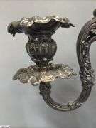 Pair of Three Flame Reed and Barton Renaissance Pattern Candelabras 15x16", Marked 800