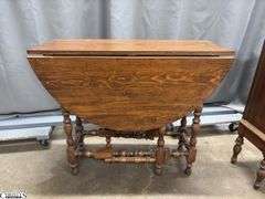 Gate Legged Drop Side Table, 36"x14"x30" Drops 15"
