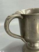 4 Antique Pewter Cups 4" Tall