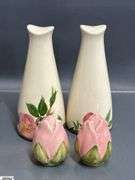 Franciscan Desert Rose Platter, Divided Dish, Salt and Pepper, Cream and Sugar, Butter Dish, Stand - 14" of platter - 10pcs