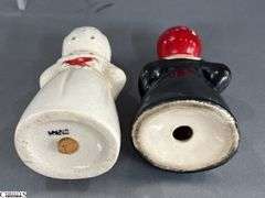 Black Americana Salt and Pepper Shakers, Tallest 5"