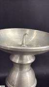 4pcs Pewter Candle Holders and Bud Vase, Tallest 7"
