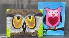 12pcs Painting Party Canvases, Owls, Animals Largest 16x20"