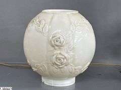 Milk Glass Electrified Oil Lamp, 22" Tall