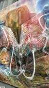 Beebe Abstract Mixed Media Artwork On Canvas 48x36"