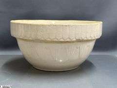 2 Crock Stoneware Mixing Bowls - 11" x 5" of largest