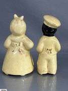 Black Americana Salt and Peppers, Aunt Jemima and Uncle Mose, Tourist Souvenirs Tallest 5"