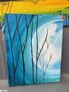 10 Painting Party Canvases, Park Bench, and Other Landscape Scenes Each Measures 16x20"