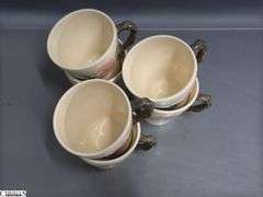 Franciscan Desert Rose Glasses, Mugs, Teacups and Saucers - 7" of largest, some chipping - Approx 36pcs