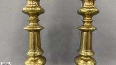 4 Brass Candle Sticks, Tallest 12" One is Loose