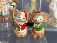 Vintage Salt and Peppers, Figurines, Bell, Toothpick Holder, Some Wear and Dusty