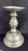 4pcs Pewter Candle Holders and Bud Vase, Tallest 7"