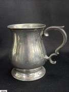 3pcs Pewter Tea Pot, Candle Holder, 1/2 Pint Mug Tallest 7.5"