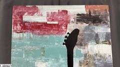 Alummoa Zumigo Guitar Silhouette Painting #2 Mixed Media and Oil On Canvas 56x36"