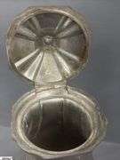 James Dixon and Sons Pewter Footed Pitcher With Painted Wood Handle 13"