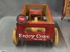 Doll Accessories, Pink Wagon, Red Racer Wooden Wagon, Enjoy Coke, and Classic Racer Sled, 13" Longest Wagon