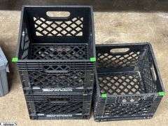 Flip Top Storage Tote and 3 Milk Crate Bins