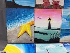 10 pcs Painting on Canvases, Beach Themes, Sail Boat and Other 11x14"