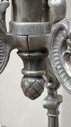 Pair of Polished Pewter Three Footed Candle Holders 48" Tall