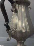 James Dixon and Sons Pewter Footed Pitcher With Painted Wood Handle 13"