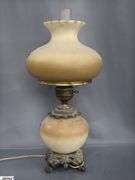 Gone With The Wind Hurricane Style Lamp, Floral Motif, 30" Tall