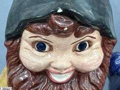 7 Garden Gnomes Tallest 17", Some Concrete Filled, One Composite, Some Chips and Wear