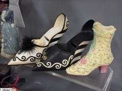 Mini Hats, Shoes, Hat Holders, Naughty Nodder Girl Ashtray, Ladies Dress and Purse Collectibles