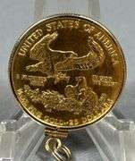 1/2 oz $25 Gold American Eagle Coin in 14K Bezel.
