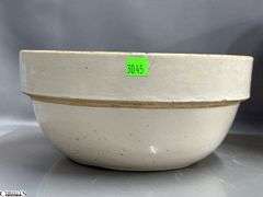 2 Crock Stoneware Mixing Bowls - 11" x 5" of largest