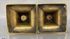 Antique Push Up Style Brass Candle Stick Pair, and Great Wall Tourist Collectible 7"