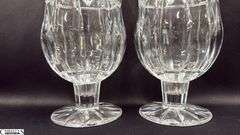 Pair of Pressed Glass Candle Sconces 7"