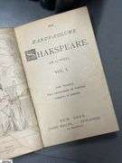 Antique Book Volumes - Riley Child Rhymes, Shakspeare, Immortality of the Soul - Earliest date 1905 - w/ Brass Book Stand